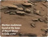  ??  ?? Martian mudstones found at the base of Mount Sharp in Gale crater