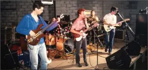  ?? (Photo by Art Meripol/Courtesy of the Joe Cripps Foundation) ?? Little Rock’s Jubilee Dive, opening for the Meat Puppets in 1987. From left: Benny Turner, Jud Martindale, Chris Maxwell, Joe Cripps and Keith Lynch.