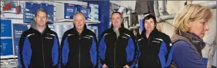  ??  ?? Sales team, Graham Hill, Ibar Murphy, Paddy Murphy and Peter Prendergas­t at Enniscorth­y Farm Systems, Carley’s Bridge, Enniscorth­y.