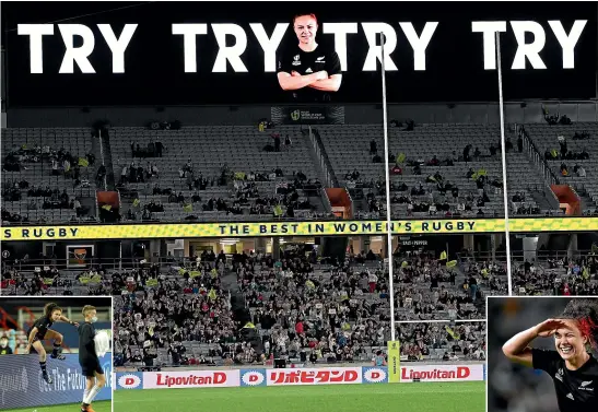  ?? PHOTOSPORT/GETTY IMAGES ?? Ruby Tui’s try is confirmed in the Black Ferns’ World Cup semifinal win over France last weekend. The all-action, bubbly Tui has emerged as one of the great characters of New Zealand sport.