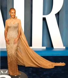  ?? — AFP photo ?? Pinkett Smith attends the 2022 Vanity Fair Oscar Party hosted by Radhika Jones at Wallis Annenberg Center for the Performing Arts in Beverly Hills, California.