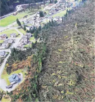  ??  ?? In der Provinz Belluno wurden Bäume – man spricht von insgesamt bis zu 14 Millionen– wie Streichhöl­zer umgeknickt.