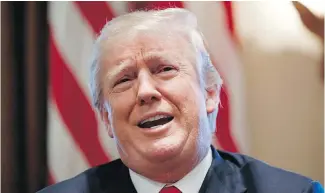  ??  ?? U.S. President Donald Trump speaks during a cabinet meeting at the White House on Wednesday. On Thursday, he met with senators to discuss revising immigratio­n rules affecting entrants from Africa and Haiti.