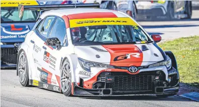  ?? Picture: Raymond Cornwell ?? SMOOTH CORNERING.Saood Variawa (Gazoo Toyota) took Saturday's opening Global Touring Car race at the Aldo Scribante circuit from Robert Wolk (Chemical Logistics.