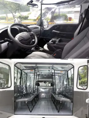  ?? The Kia K2500 now comes with plastic dividers for the cab and rear passengers. ??