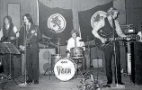  ??  ?? ABOVE: The original Vision lineup in 1969, from left: Bob Daley, John Kennedy, Dave Kennedy (back), Warren ‘‘Bricky’’ McLew and Dave Gillies.
LEFT: Vision plays at the McNabb Hall in 1971.