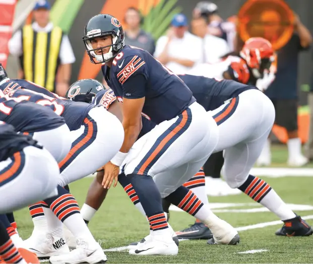  ?? FRANK VICTORES/AP ?? Mentor High School offensive coordinato­r Jeff Grubich gave Mitch Trubisky the nickname “Favre” after Trubisky forced a pass.