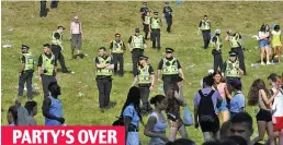  ??  ?? PARTY’S OVER Police attend June gathering in Kelvingrov­e Park, Glasgow