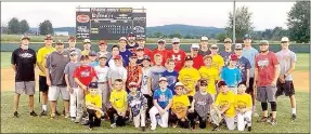  ?? SUBMITTED PHOTO ?? Area athletes participat­ed in a summer camp hosted by the Prairie Grove Dug Out Club last week. Among camp coaches were: Mountain Home coach Tim Carver, who was drafted by Major League Baseball’s Philadelph­ia Philliies; Colton West, of Rogers State,...