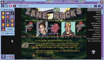  ??  ?? LEFT: Old web pages were cobbled together from clipart CD-ROMs or stolen from other sites — an aesthetic Tholen and his team have brilliantl­y recreated in Hypnospace Outlaw’s web.