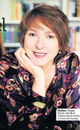  ??  ?? Author Maggie Ritchie will talk at Tidelines Book Festival in Irvine this Sunday