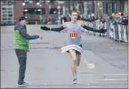  ?? BY JOE BOYLE JBOYLE@DIGITALFIR­STMEDIA.COM @BOYLERALER­TTROY ON TWITTER ?? Ryan Udvadia crosses the 10k finish line for 72nd Annual Troy Turkey Trot on November 29, 2019in Troy, New York.