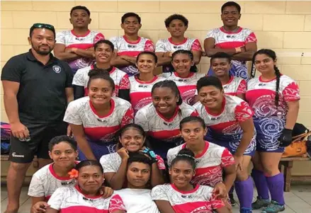  ?? Photo: Lala Ravatu ?? Players and officials of the Marist Women’s hockey team at the National Hockey Centre in Suva on September 29, 2019.