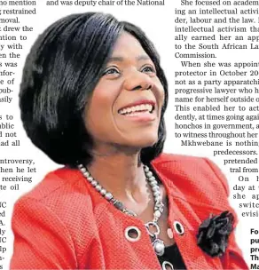  ?? ?? Former public protector: Thuli Madonsela