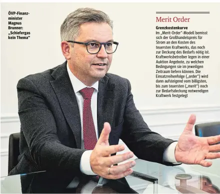  ?? ?? ÖVP-Finanzmini­ster Magnus Brunner: „Schieferga­s kein Thema“