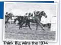  ??  ?? Think Big wins the 1974 Melbourne Cup.