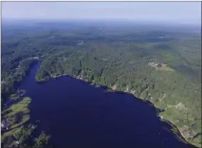  ?? PHOTO PROVIDED ?? An aerial view of Lake Nancy in Providence. Water exiting the lake flows into Cadman Creek and eventually reaches the Great Sacandaga Lake in Broadalbin.