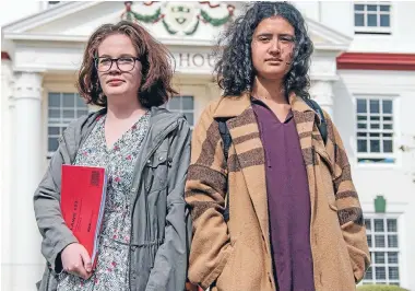  ?? Photo: FAIRFAX NZ ?? Victoria University law students Sophie Wynn and Olive Wilson were shocked to hear ACT leader David Seymour apparently say that people with anxiety and depression should ‘‘harden up’’.