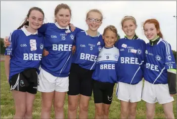  ??  ?? Bree N.S. athletes Holly Dunne-Maher, Claire Whelan, Rachel Murphy, Jayden Kenny, Ciara Byrne and Katie Doyle at the primary schools athletics day in Enniscorth­y.