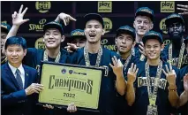 ?? ?? CHAMPIONS: Saigon Heat celebrate after winning the league title in Vietnam, going through the play-offs unbeaten