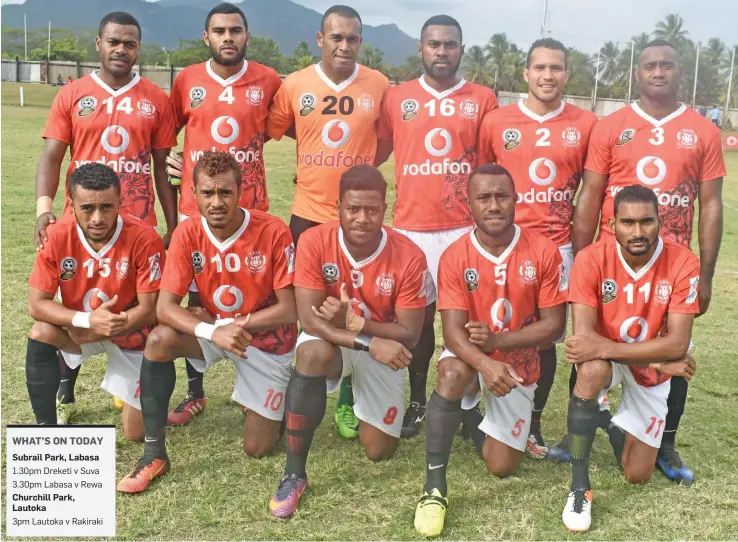  ?? Photo: Josaia Ralago ?? Rewa football team pose for a group photo before playing Dreketi at Subrail Park, Labasa on July 29, 2017.
