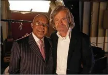  ?? PHOTO COURTESY OF COURTESY OF ARK MEDIA VIA PBS ?? Henry Louis Gates, Jr. with William H. Macy on the set of “Finding Your Roots.”