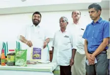 ?? ?? Cooperatio­n Minister V.N. Vasavan with packets of value-added farm produce that were exported to the U.S. from Kochi, on Tuesday.