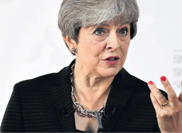  ??  ?? > Prime Minister Theresa May gives her landmark Brexit speech in Complesso Santa Maria Novella, Florence, yesterday. She attempted to break a deadlock ahead of the fourth round of Brexit negotiatio­ns which begin on Monday