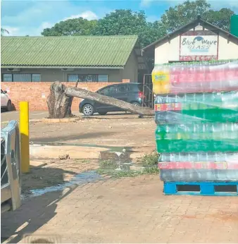  ?? ?? Raw sewage running across a supermarke­t storage facility