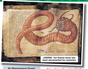  ??  ?? LEGEND: Yet feared worm has been documented for centuries