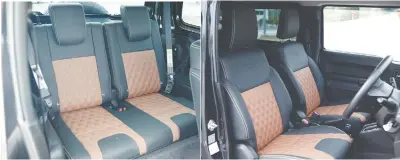  ?? ?? Back seats are only for kids, pets and groceries.
The Black Rhino edition gets Nappa Leather seats.