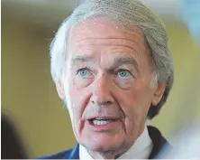  ?? STAFF PHOTO BY NANCY LANE ?? TIME TO ACT: U.S. Sen. Edward J. Markey called for changes to be made at the VA yesterday.