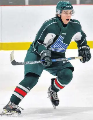  ?? FILE ?? American defenceman Stephen Davis skates with the Halifax Mooseheads during a 2018 training camp practice.