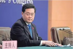  ?? MARK SCHIEFELBE­IN/AP ?? Washington’s China policy has “deviated from the rational and sound track,” Chinese Foreign Minister Qin Gang told journalist­s Tuesday on the sidelines of the annual meeting of China’s National People’s Congress.