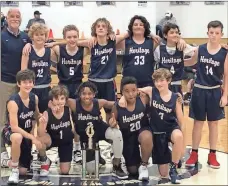  ?? Contribute­d ?? The Heritage Middle School boys’ JV basketball team, coached by Kelly Hill, captured the 2020 NGAC boys’ JV tournament championsh­ip with a 27-22 win at Gordon Lee this past Wednesday. With the win, the Generals capped a 10-0 season.