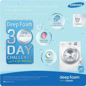  ??  ?? CHOICE: Consumers who buy a Deep Foam washing machine during the challenge may return it if they are not satisfied.