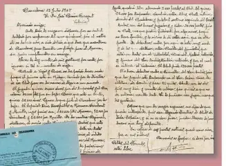  ??  ?? felicitaci­ón por el ascenso a Primera División que el presidente del Barça Enric Llaudet envió al club levantinis­ta en 1963.