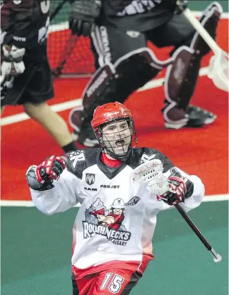  ??  ?? Calgary Roughnecks’ Shawn Evans set a scoring record in the NLL this season, but doesn’t get much recognitio­n, and no endorsemen­ts. On Thursday, he was named a finalist for the league’s most valuable player award.