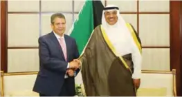  ??  ?? Kuwait’s Foreign Minister Sheikh Sabah Al-Khaled Al-Hamad Al-Sabah meets with German Foreign Minister Sigmar Gabriel.