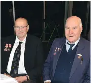  ??  ?? Hallora and District CFA members Allan Saunders (left) and Jim Smethurst were acknowledg­ed for 65 and 70 years service respective­ly.