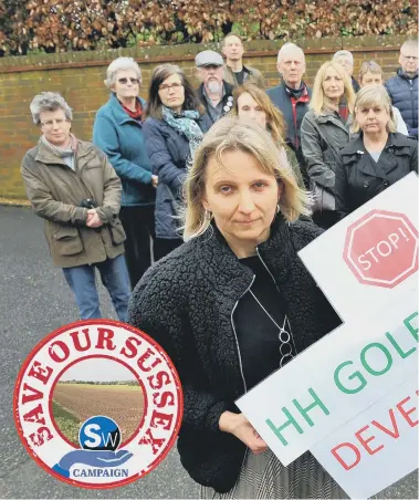  ?? ?? Mid Sussex has seen many campaigns against developmen­t - pictured here are residents who battled plans for housing at