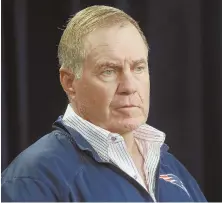  ?? STAFF PHOTO BY NANCY LANE ?? BELICHICK: Coach says stress, pressure part of everyday life in the NFL.