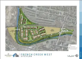  ?? IMAGE FROM BOROUGH WEBSITE ?? This image from the Phoenixvil­le Borough website shows the site plan for French Creek West on the grounds of the former Phoenix Steel and Iron Co.