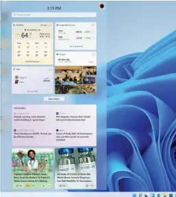  ??  ?? Microsoft’s Windows 11 Widgets screen.