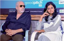  ??  ?? Actors Naseeruddi­n Shah and Nandita Das during a promotiona­l event in Mumbai on Thursday.