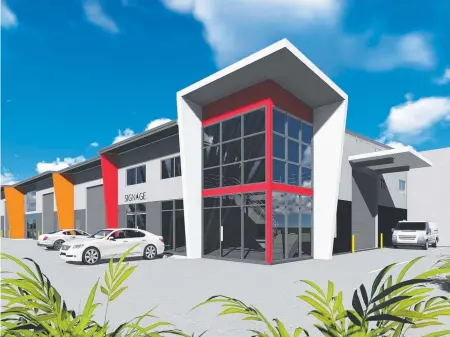  ??  ?? Artist’s impression of warehouses to be built by Lory Constructi­on at the Empire Industrial Estate at Yatala.