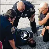  ??  ?? Desmond Marrow, shown being arrested, claims he was the victim of police brutality. He posted a video of his arrest on social media.