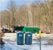  ?? KATIE WEIDENBOER­NER/AP ?? FBI agents and representa­tives of the Pennsylvan­ia Department of Conservati­on and Natural Resources set up a base in March 2018 in Benezette Township. A scientific report commission­ed by the FBI shortly before agents went digging for buried treasure suggested that a huge quantity of gold was below the surface, according to newly released government documents.