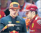  ?? GETTY IMAGES ?? Max Verstappen (L) of Red Bull and Charles Leclerc of Ferrari were third and fourth last year behind Hamilton and Vettel.