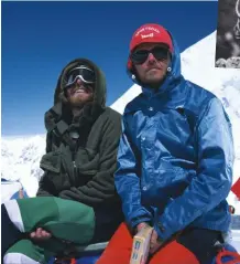  ??  ?? Peter Habeler (right) wearing the iconic Rohan Windlord Jacket alongside Reinhold Messner, during the first ascent of Everest without the use of supplement­ary oxygen in 1978.